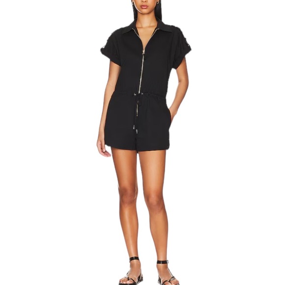 pistola Pants - PISTOLA Meg Romper Large Revolve Cotton Drawstring Pockets Summer Black